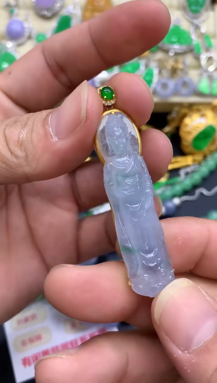 颈饰18K金镶嵌翡翠209-中国好珍宝