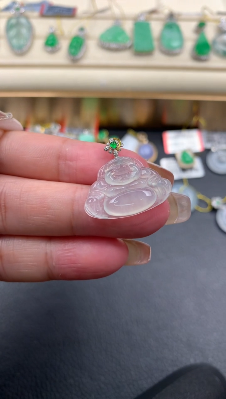 【闪购商品】翡翠颈饰18K金镶嵌Q117