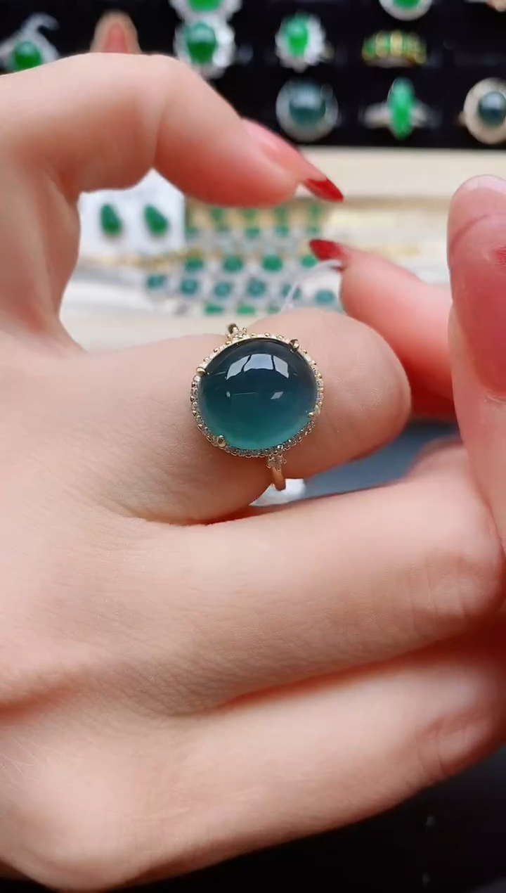 【闪购商品】翡翠戒指银S925镶嵌2132312