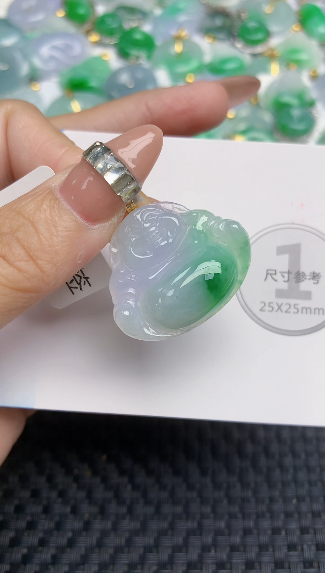 颈饰18K金镶嵌翡翠天然缅甸A货翡翠百元以上9元证书费自理