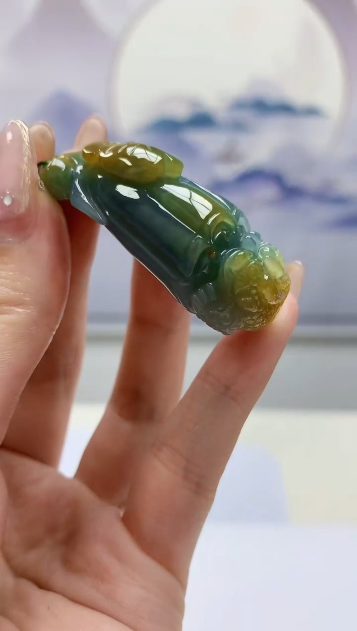 【闪购商品】定制翡翠未镶嵌4812jw-毛货挂件68