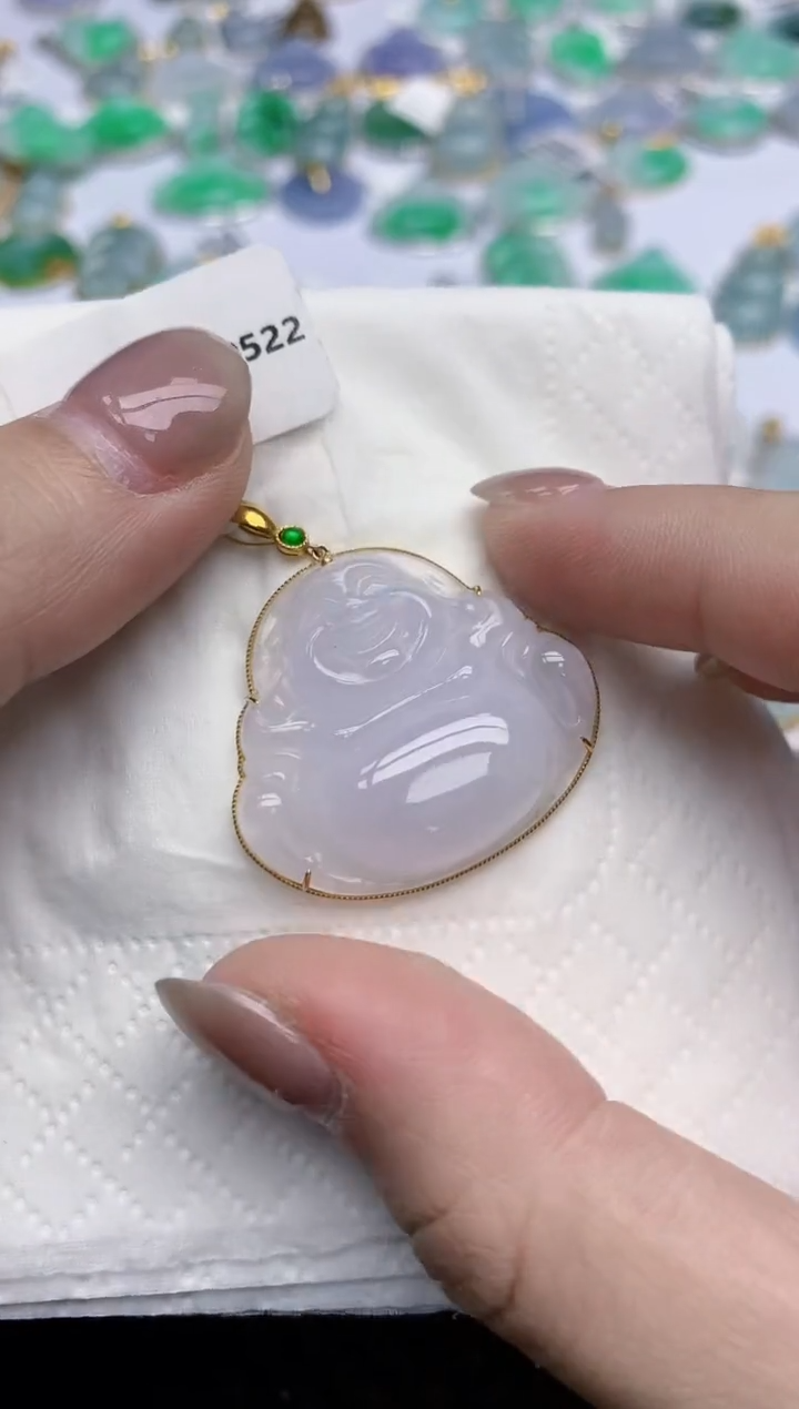 【闪购商品】翡翠颈饰18K金镶嵌天然翡翠A货