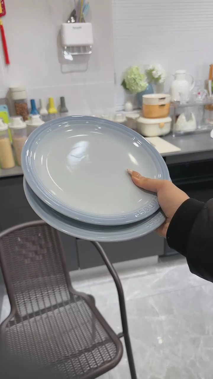 【闪购商品】瓷【2个装】尼罗蓝浅盘23cm-9英寸