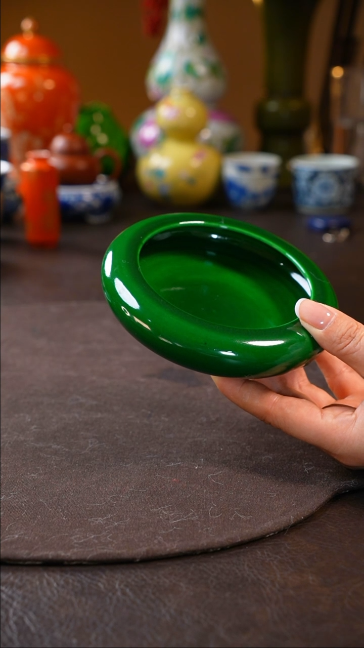 【闪购商品】绿釉铜锣洗水洗绿釉