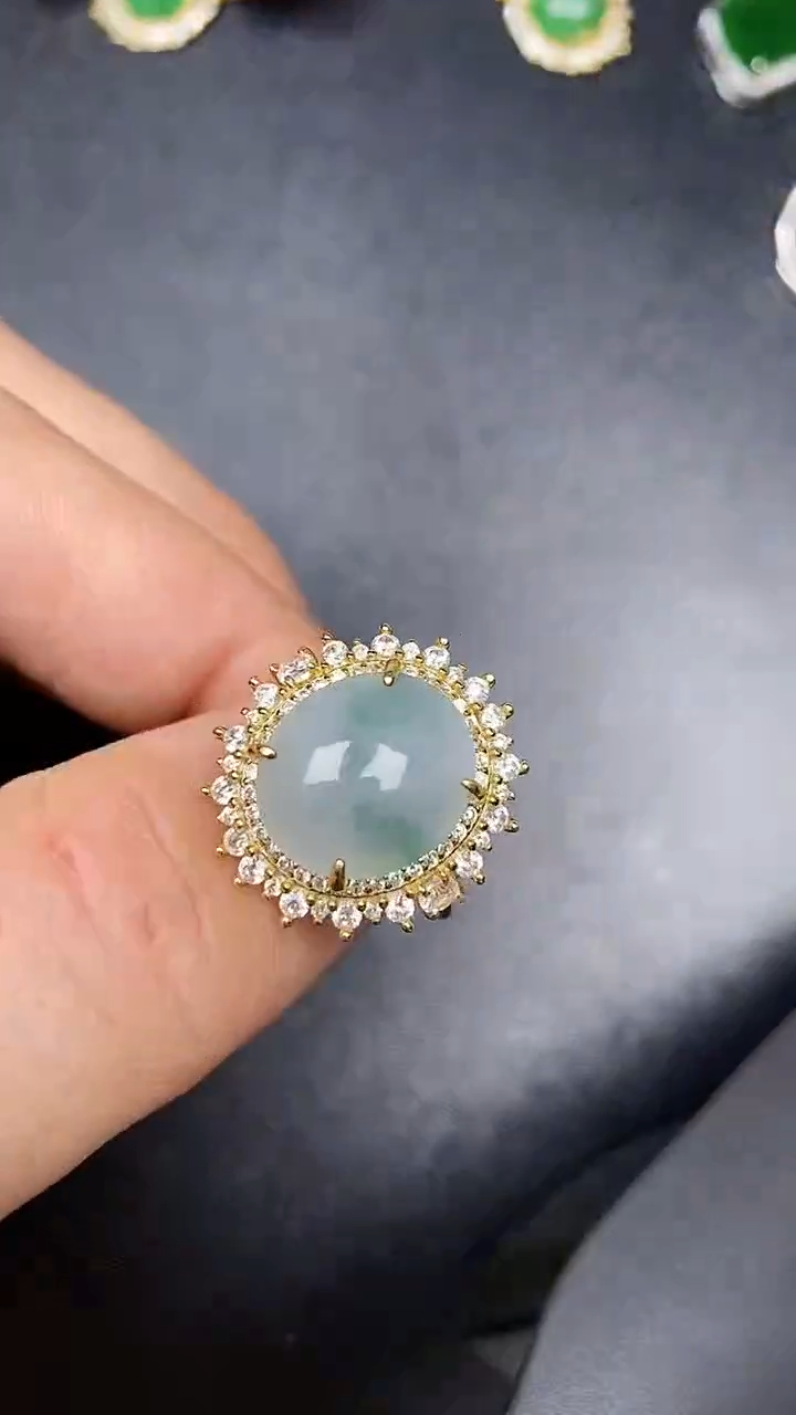 银S925镶嵌戒指翡翠2610