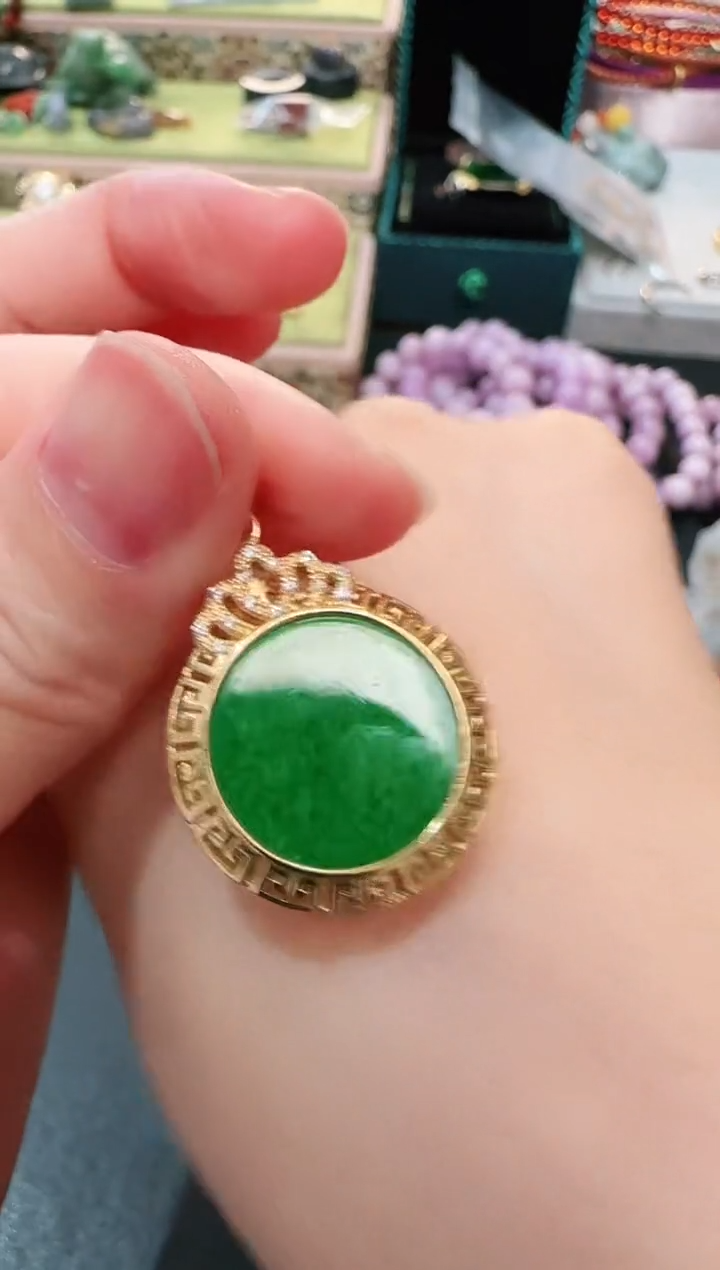 【闪购商品】翡翠颈饰银S925镶嵌吊坠