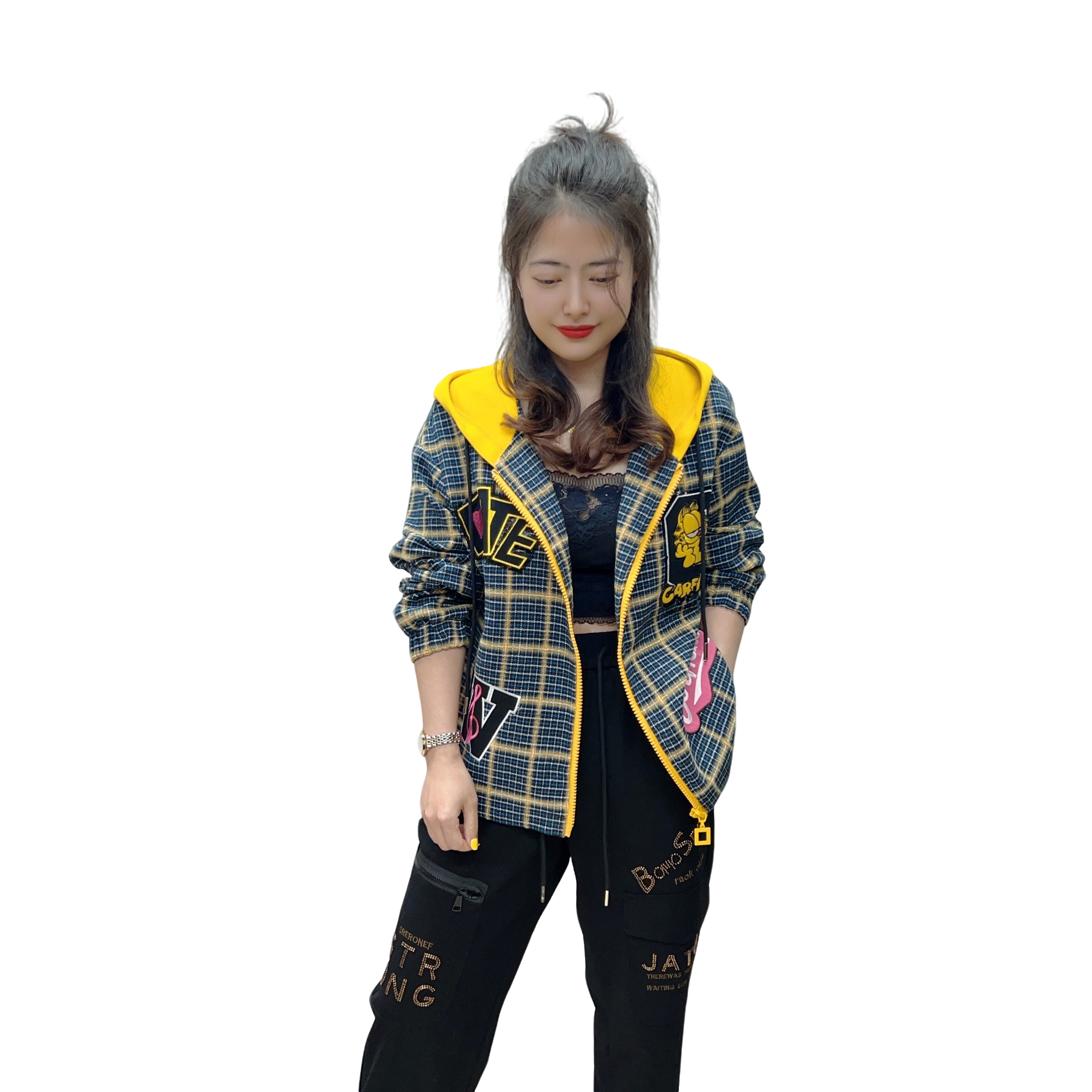 23短外套长袖透气印花设计师女士厚款常规款不褪色拼接