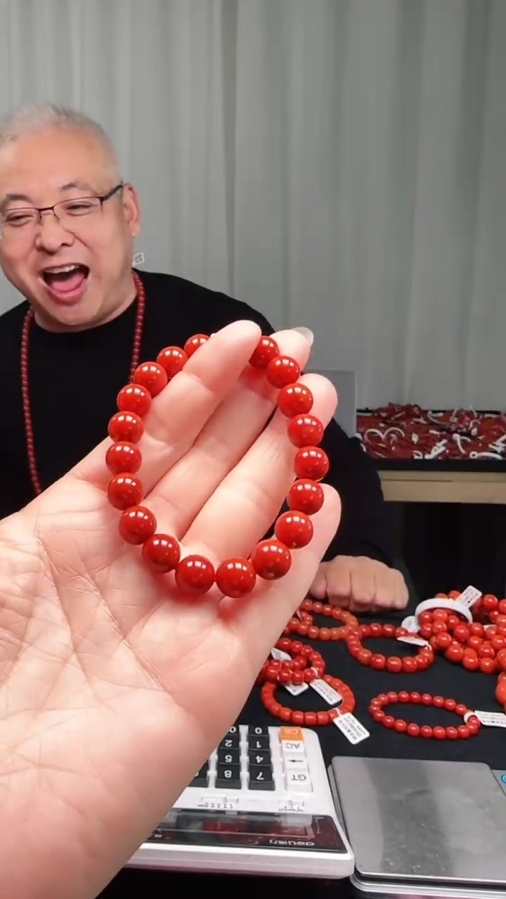 未镶嵌多样性发一件南红玛瑙【高货】锦红9mm保山圆珠单圈 