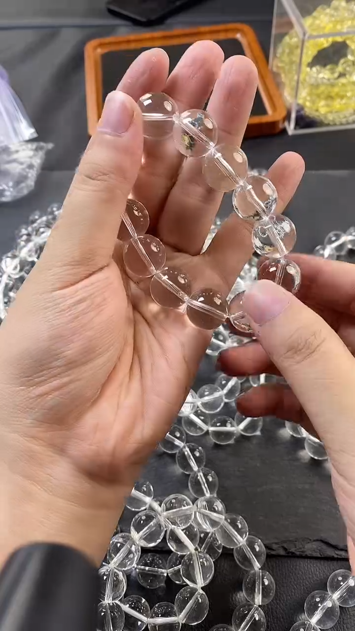 水晶手串未镶嵌白水晶16mm单圈
