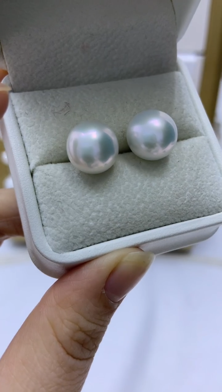 银S925镶嵌耳饰淡水珍珠43