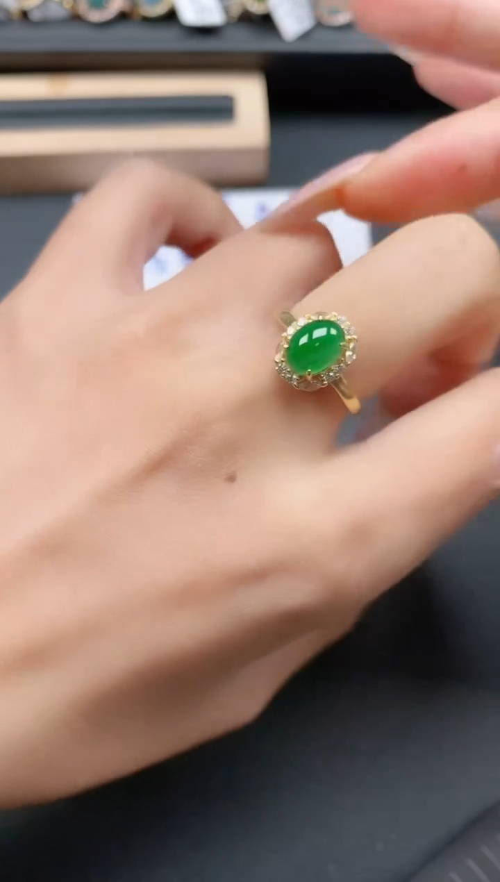 银S925镶嵌戒指翡翠1111