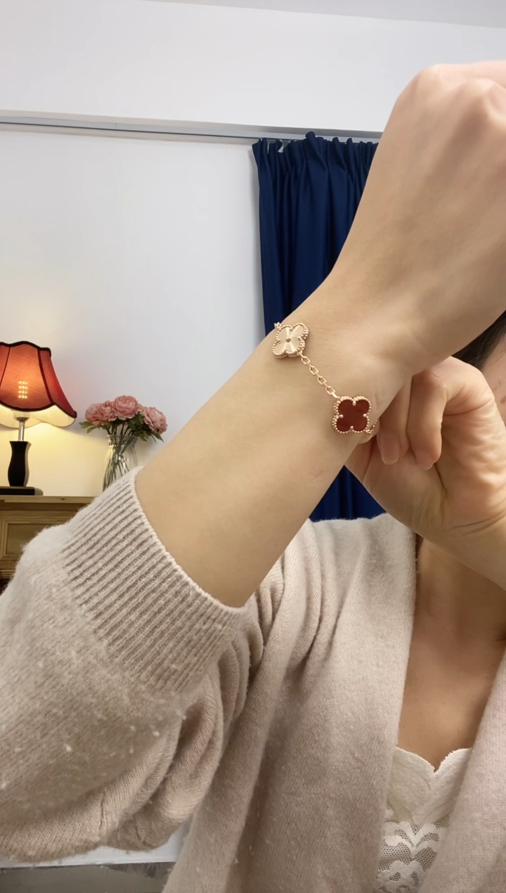 【闪购商品】玛瑙/玉髓手链18K金镶嵌手链