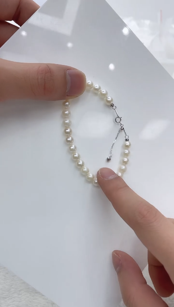 【闪购商品】海水珍珠手链银S925镶嵌海水珍珠手链