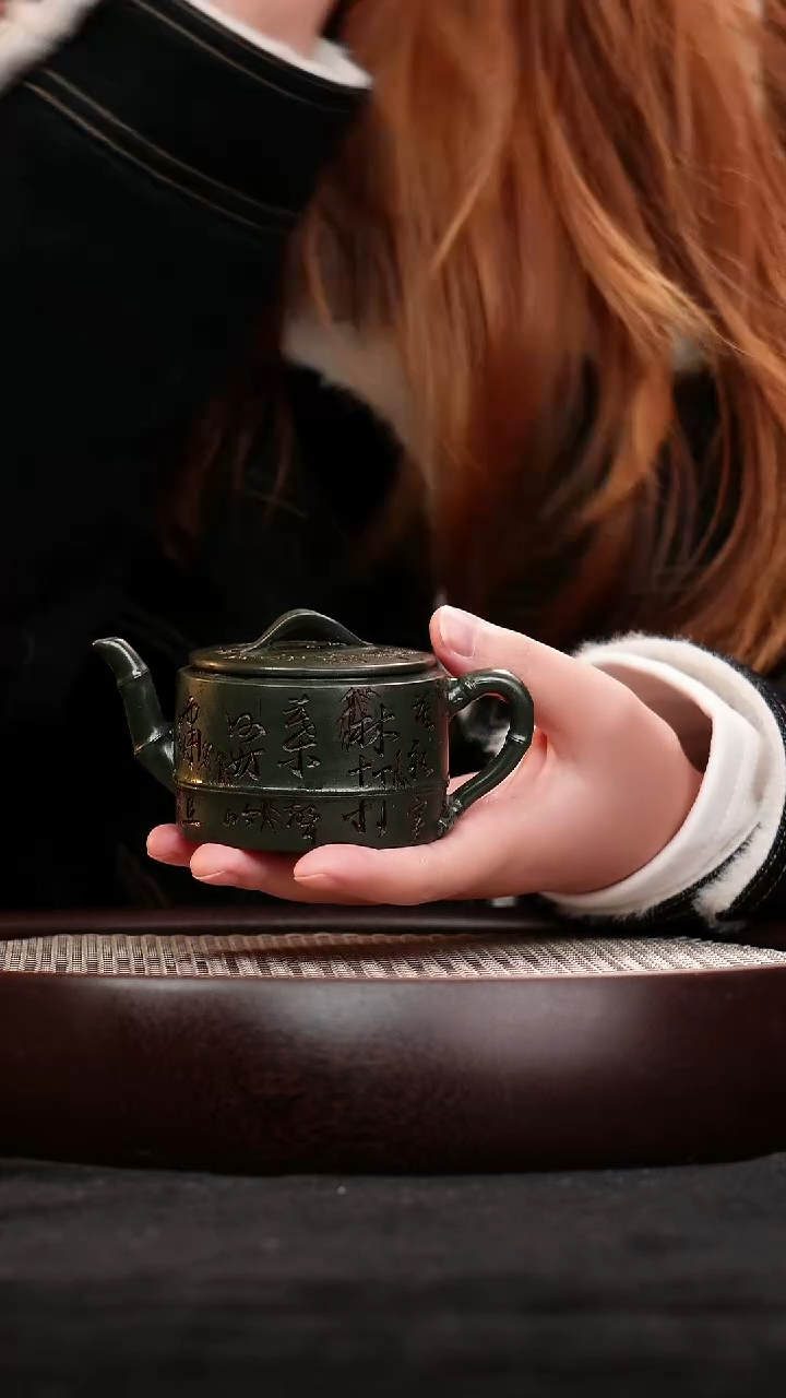 茶壶紫砂宜兴紫砂壶景舟绿一品小竹