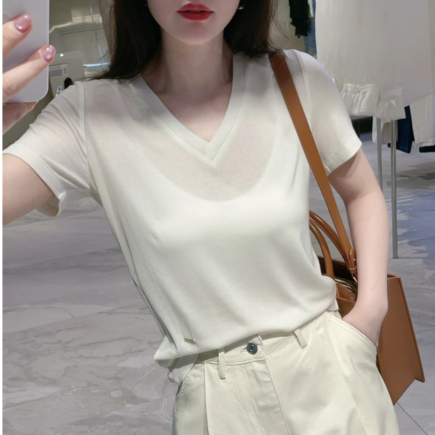 【WIWH PARIS】25早秋新品V领针织短袖