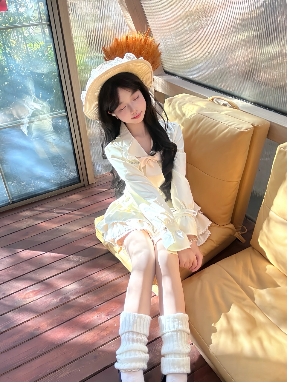 芭蕾诗集～法式长袖套装纯欲少女学院风制服收腰衬衫显瘦蛋糕裙子