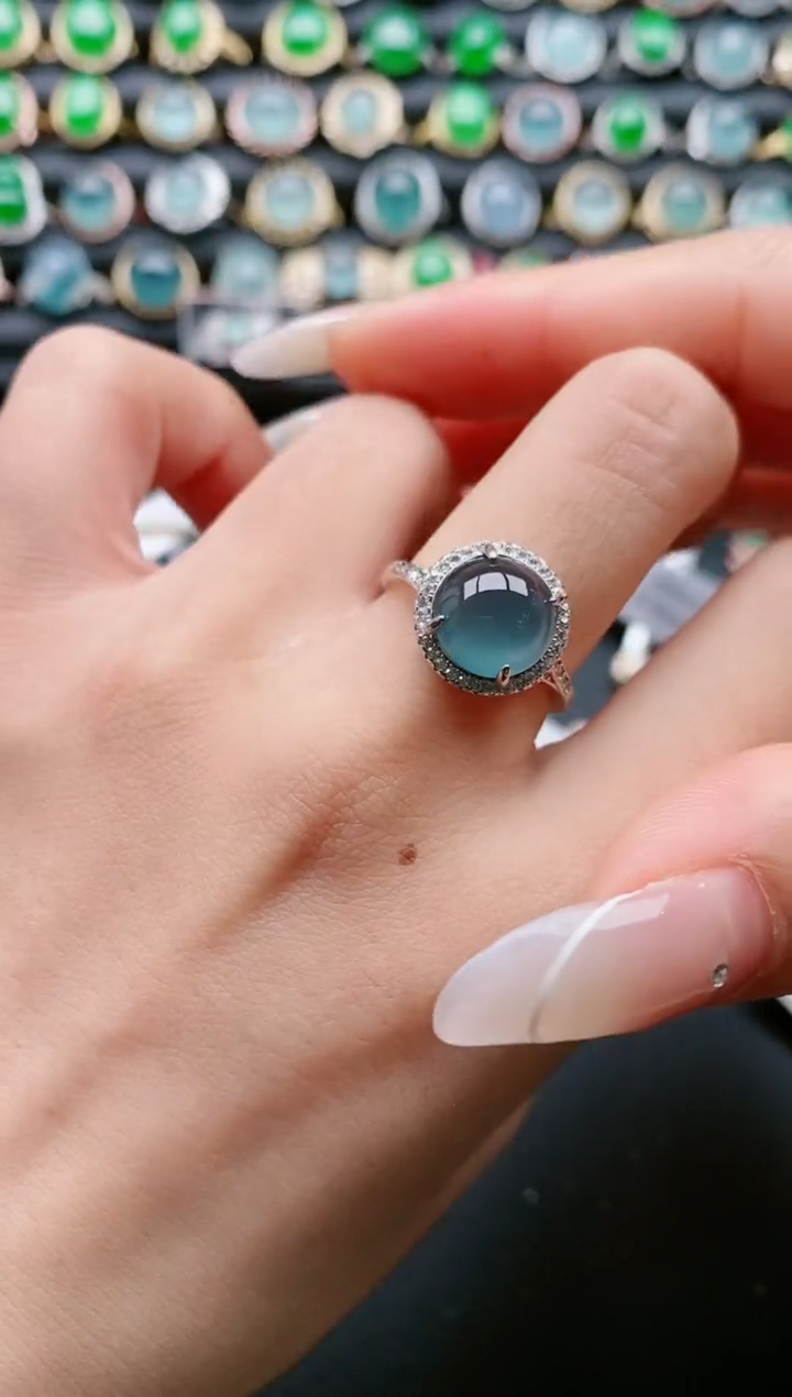 【闪购商品】翡翠戒指银S925镶嵌11111