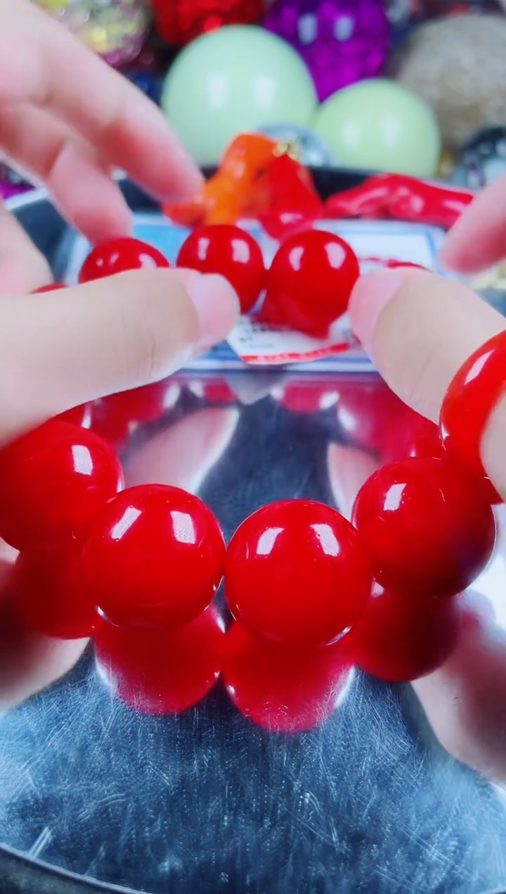 硅化珊瑚（珊瑚玉）手串未镶嵌红珊瑚手串卡20