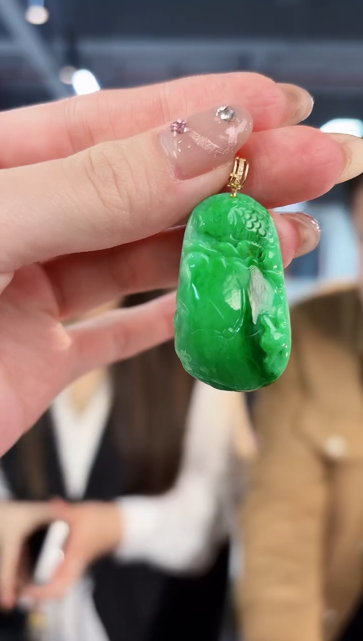 【闪购商品】翡翠颈饰18K金镶嵌缅料A货/支持复检/一件