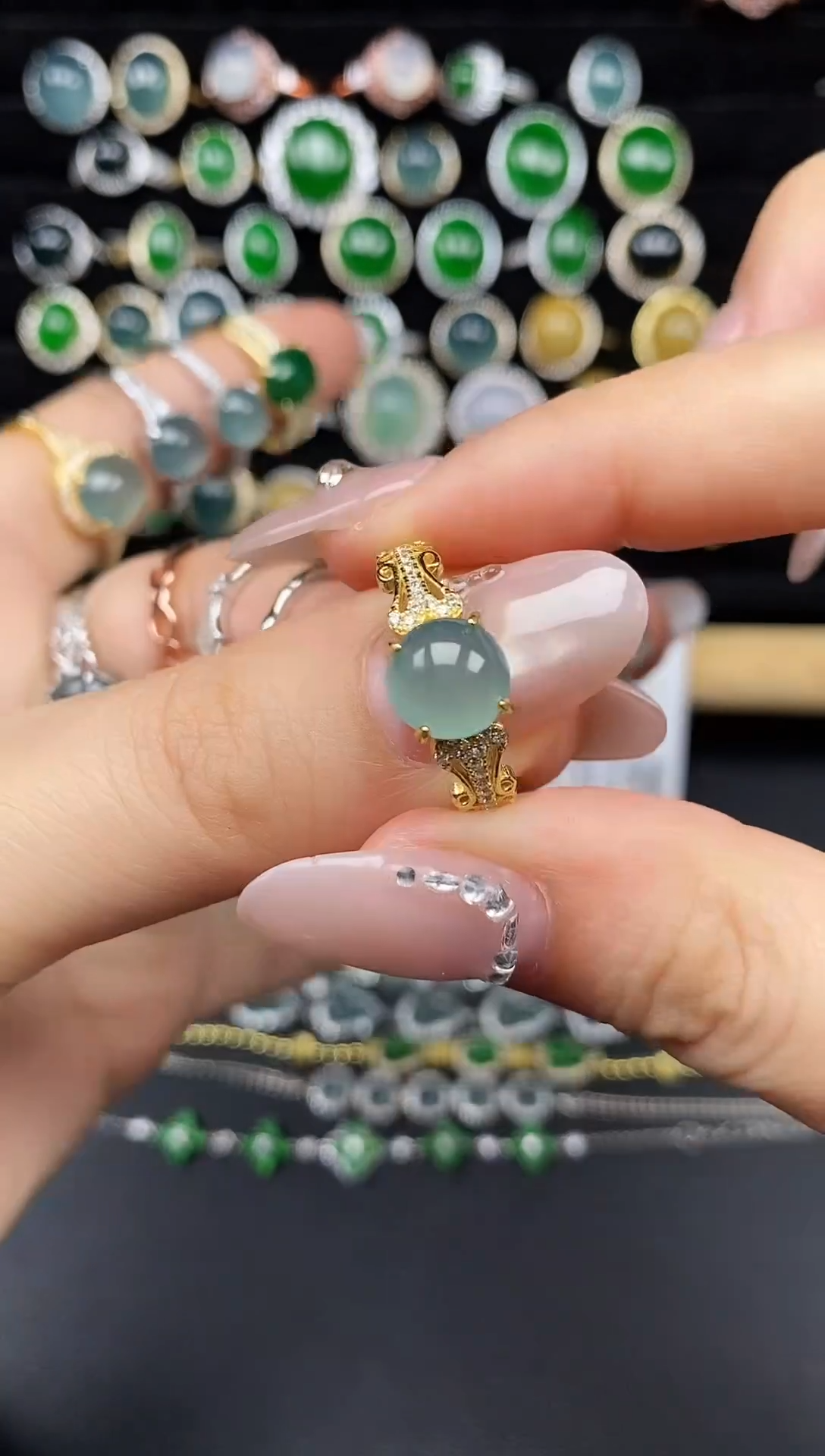 银S925镶嵌戒指翡翠11