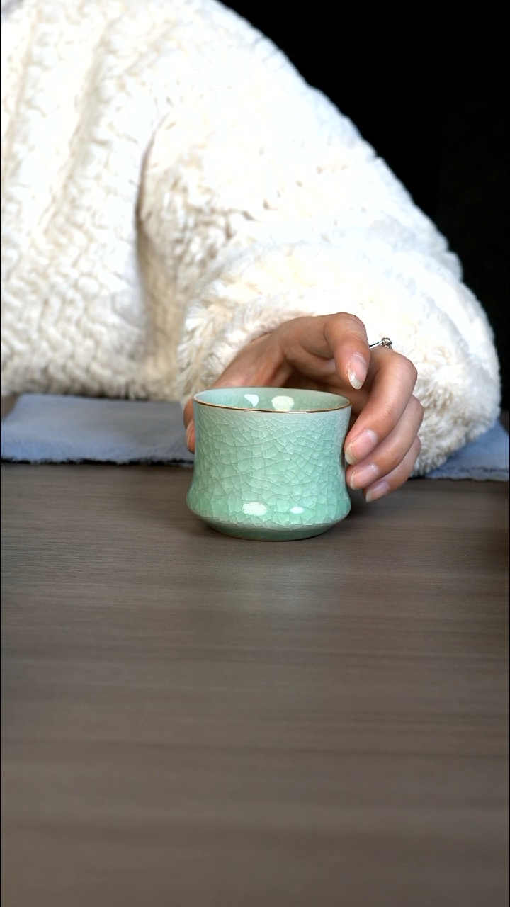 【闪购商品】杯豆绿冰片竹节杯一级