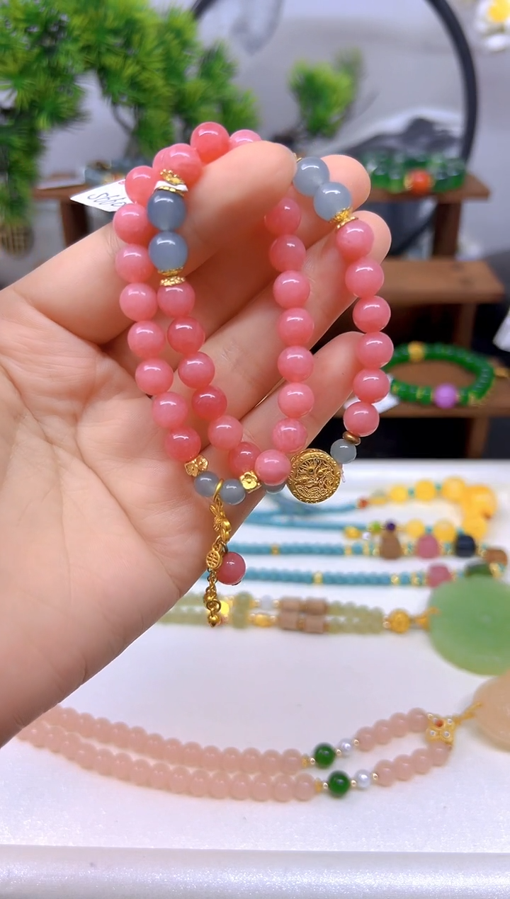 菱锰矿（红纹石）未镶嵌手链S660