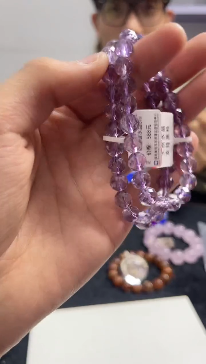 【闪购商品】水晶手链未镶嵌多样性发其一巴西刻面紫水晶8m
