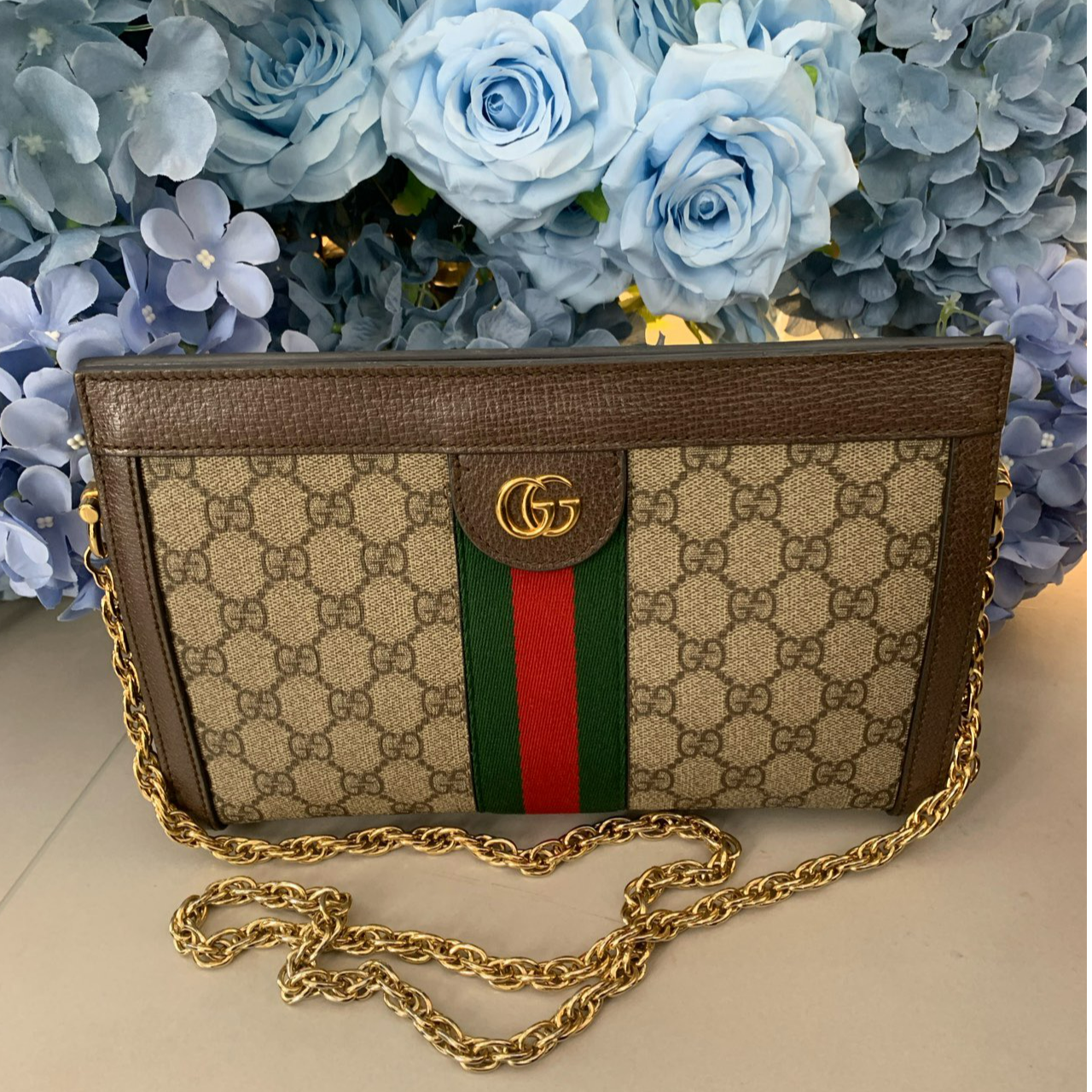 95新 GUCCI/古驰 安洁利经典夹子单肩包小号 hn023