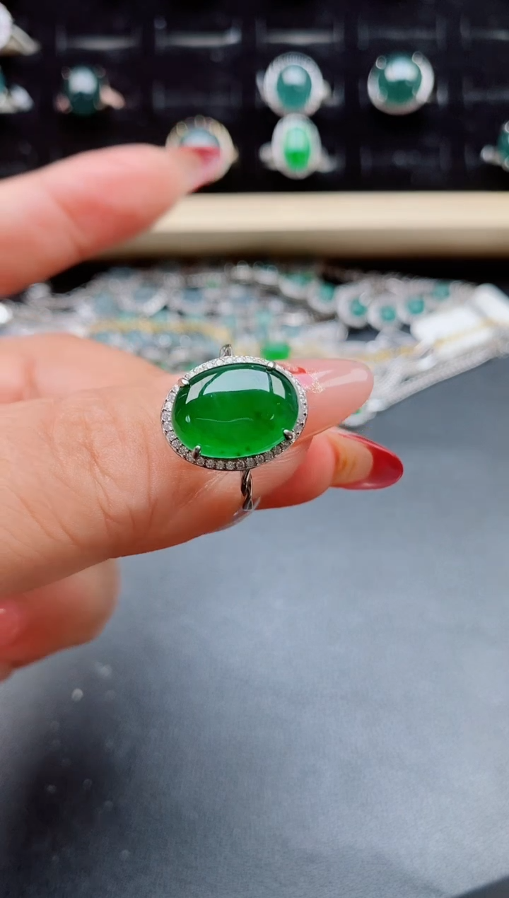【闪购商品】翡翠戒指银S925镶嵌5085050
