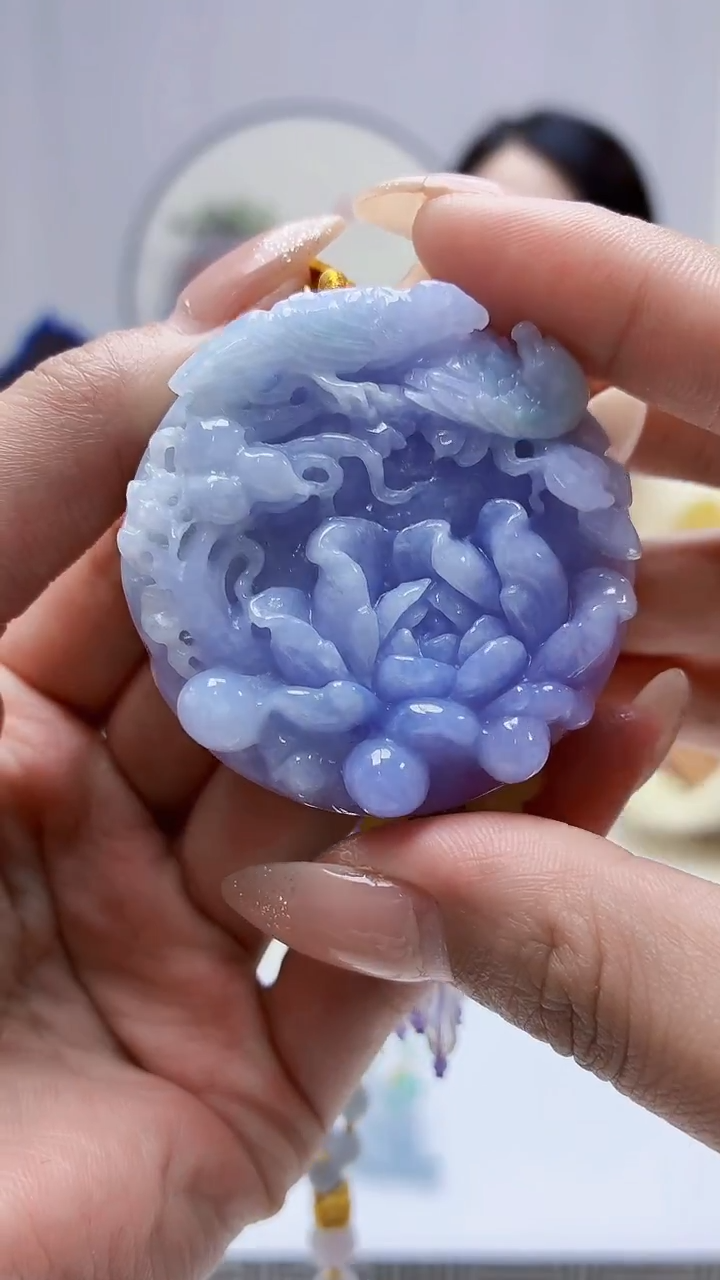 未镶嵌定制翡翠3495MM-毛货挂件82