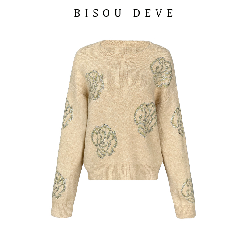 【丁姐宠粉专享】璀璨玫瑰针织上衣BV21015369