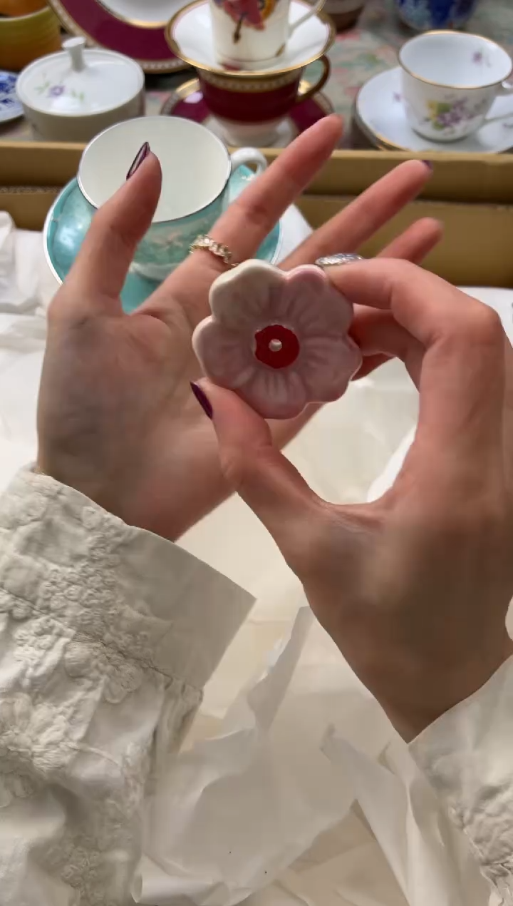 瓷片   4粉色香插