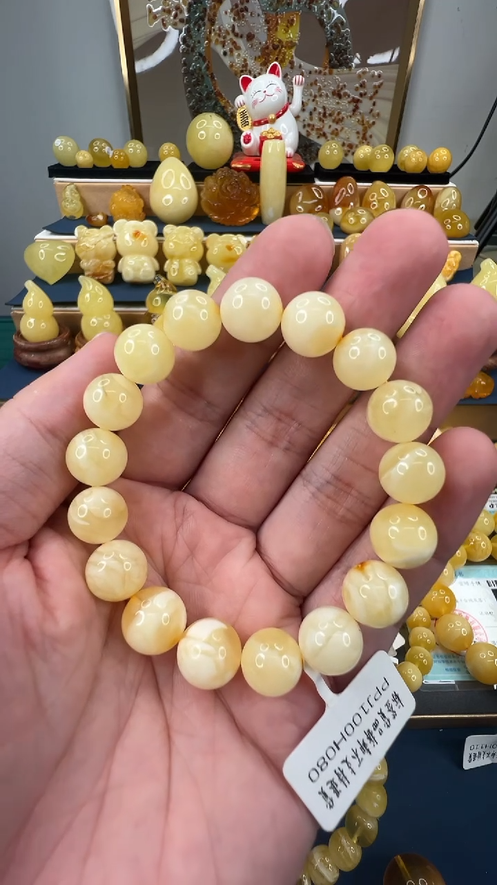 银S925镶嵌琥珀珠宝奇石刘*分DY1 臻品蜜蜡单圈 13.56g 11mm