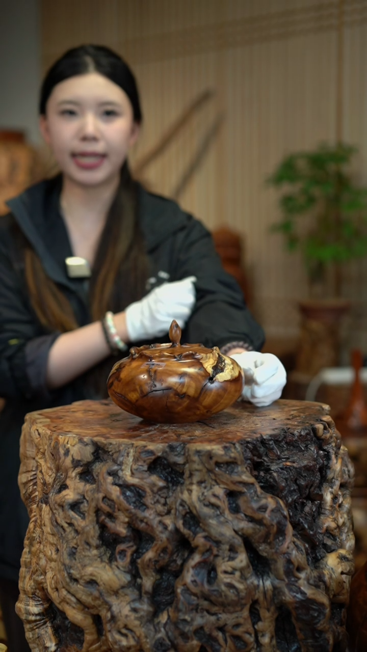 枣木雷击枣木茶叶罐