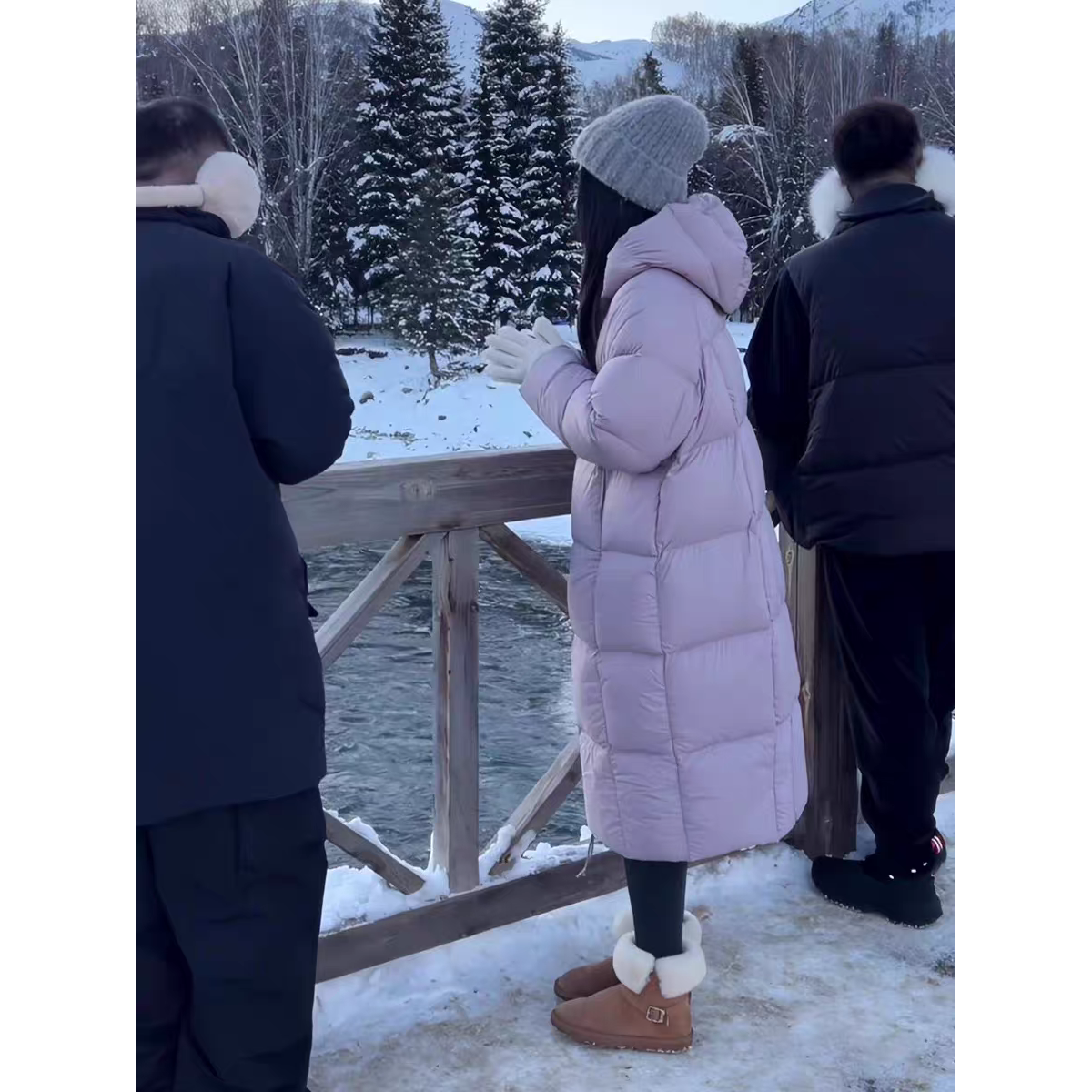 韩版气质休闲冬加厚外套中长款直筒贝贝长羽绒服女长爆款百搭连帽