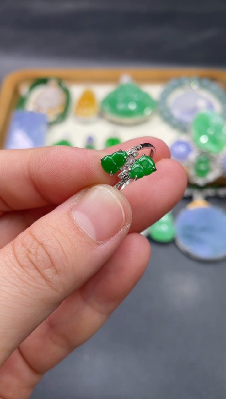 【闪购商品】翡翠戒指18K金镶嵌30.........