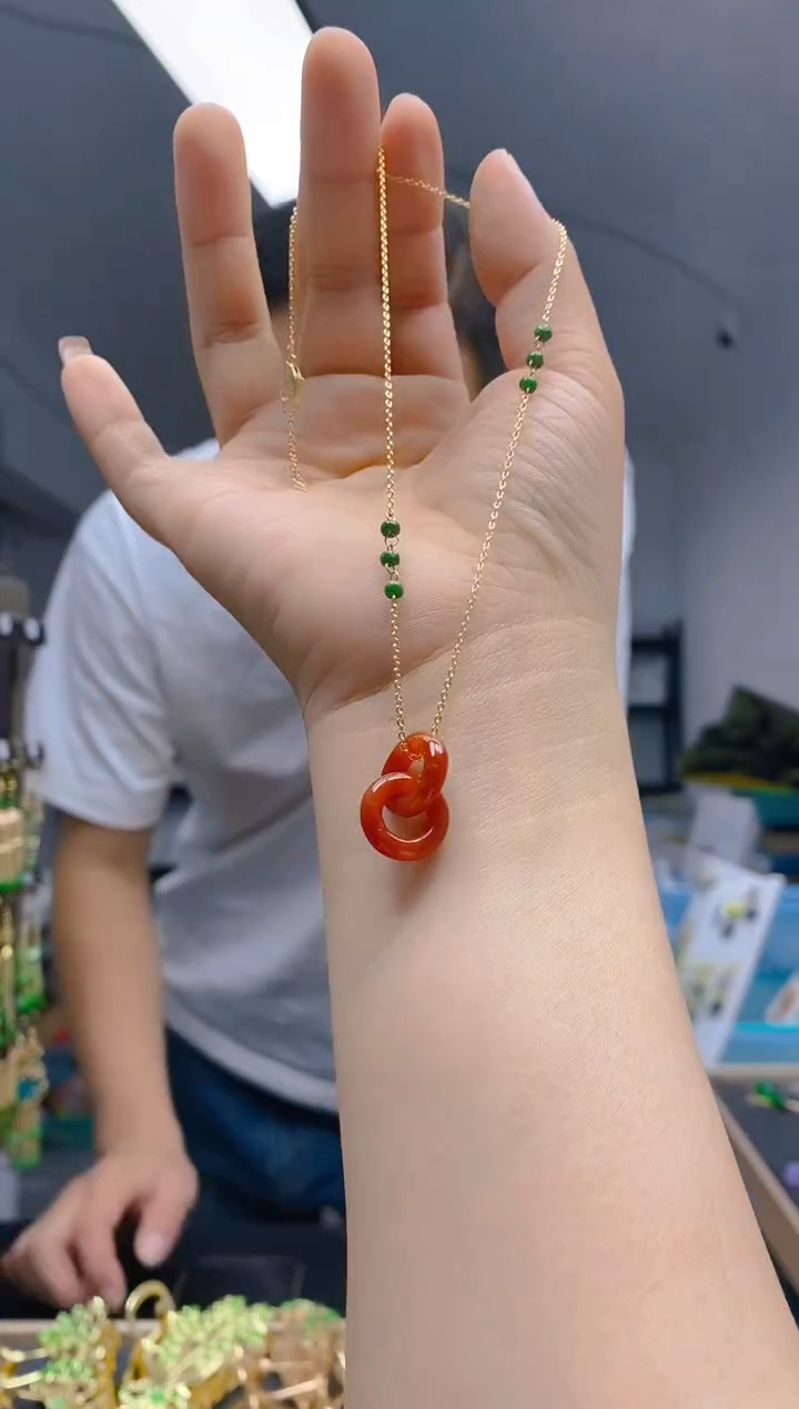 【闪购商品】翡翠耳饰合金304翡翠锁骨链