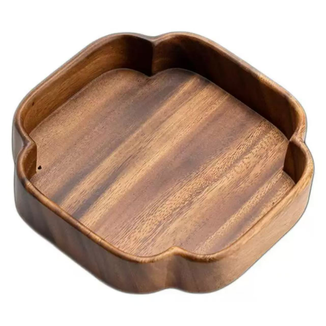 胡桃木海棠钵木质心盘托盘糕点坚果干果盘收纳盒实木水果盘木盘子