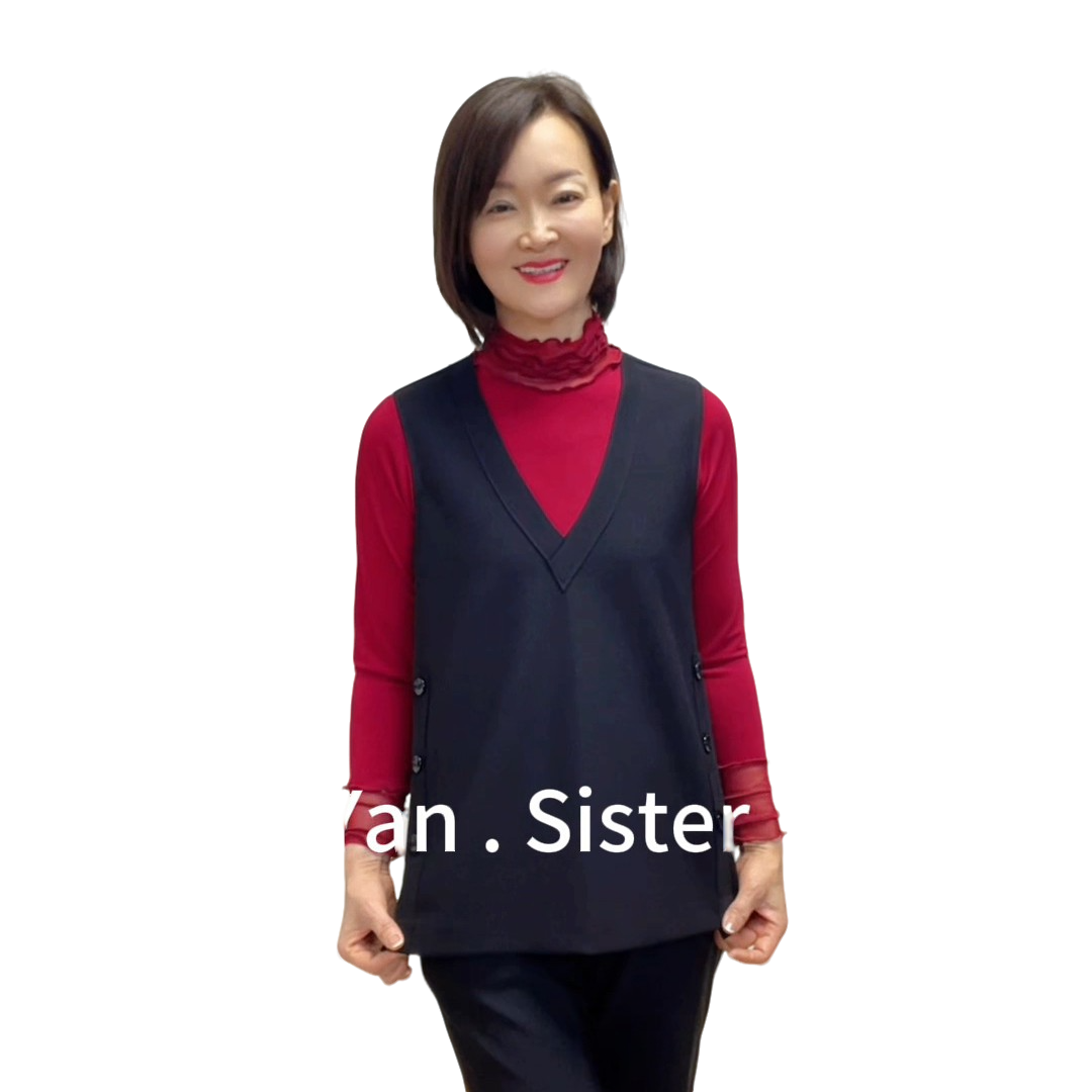 【延姐姐专属】2025新款韩国时尚V领三粒扣休闲百搭女士马甲马夹