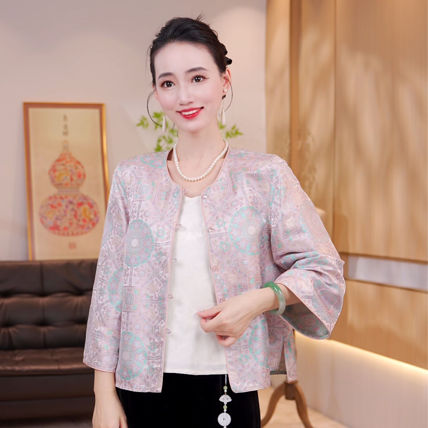 【粉紫翡翠】早秋新款女士气质上衣休闲装外套JX0110