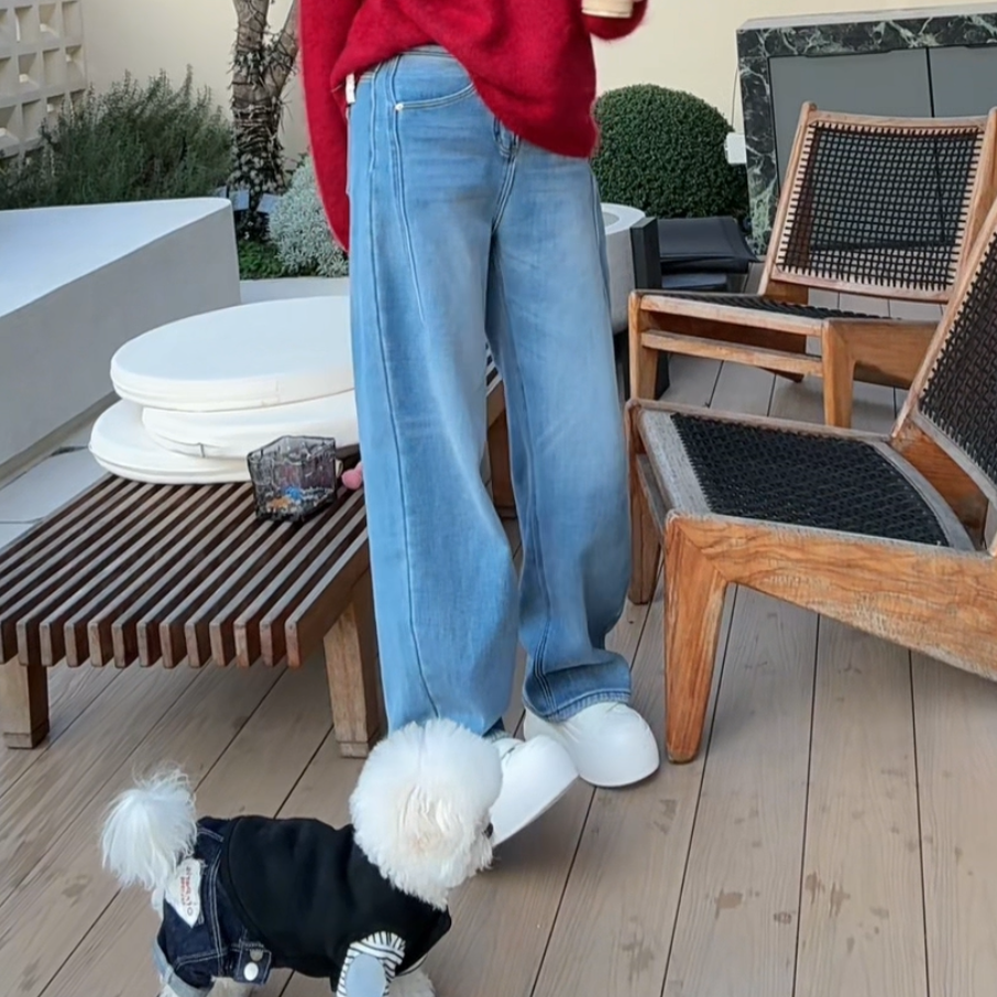 YX五KZ202511231新款加绒窄版弯刀裤牛仔裤时尚休闲百搭显瘦