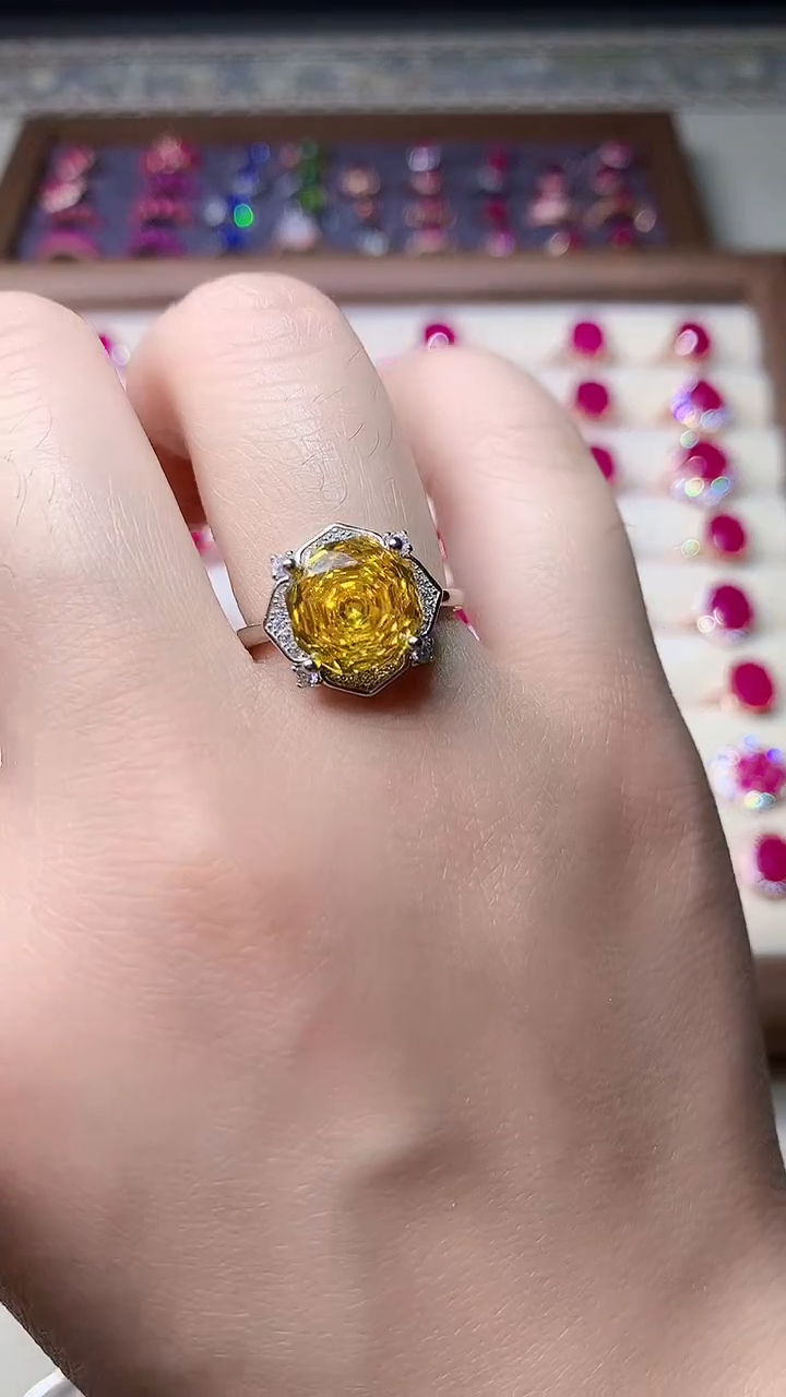 【闪购商品】彩色蓝宝石戒指银S925镶嵌000