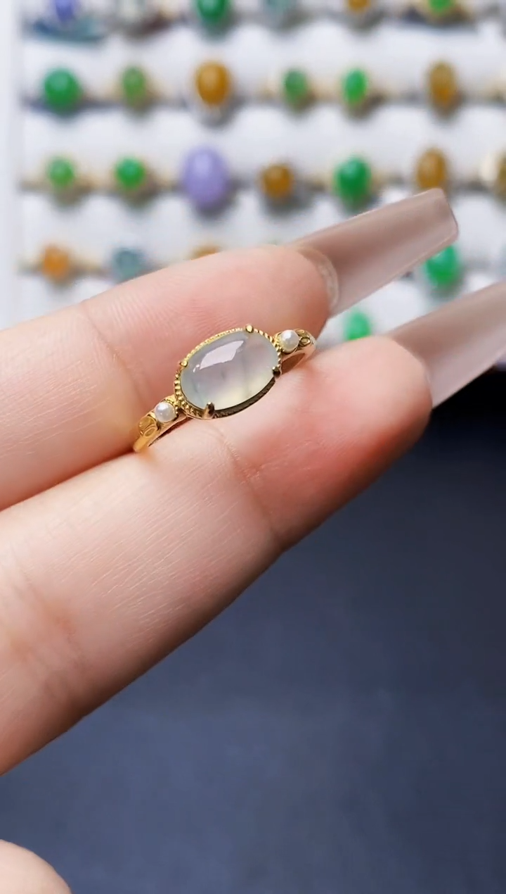 银S925镶嵌戒指翡翠4007