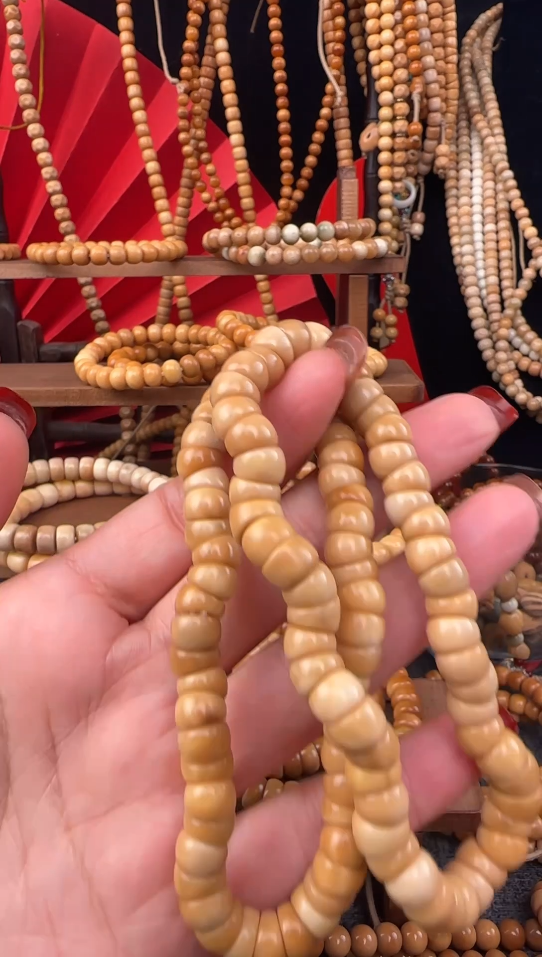 【闪购商品】菩提根/象牙果手串龙脊菩提卡8大肠单圈#杏仁黄