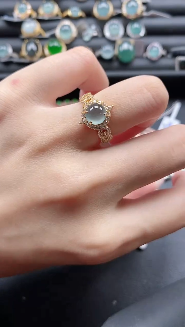 【闪购商品】翡翠戒指银S925镶嵌1111