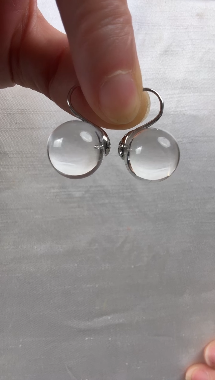 银S925镶嵌耳环水晶天然