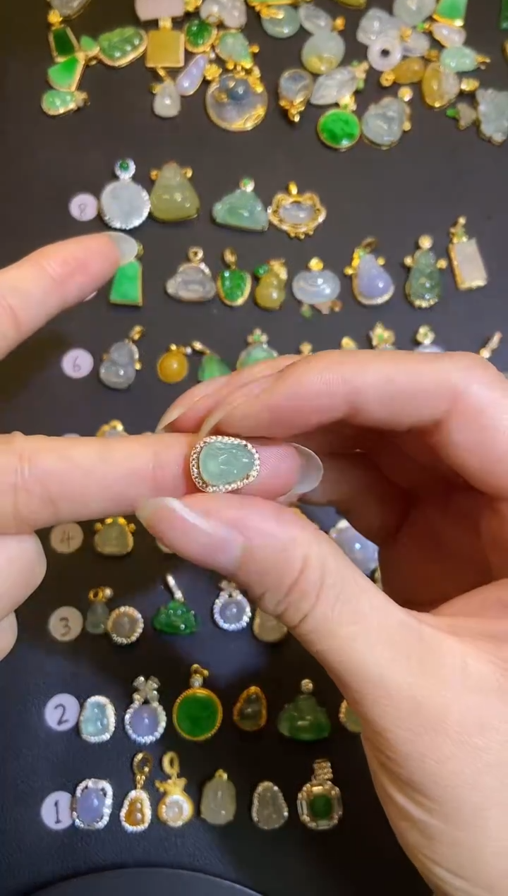 吊坠(不含链)银S925镶嵌翡翠1