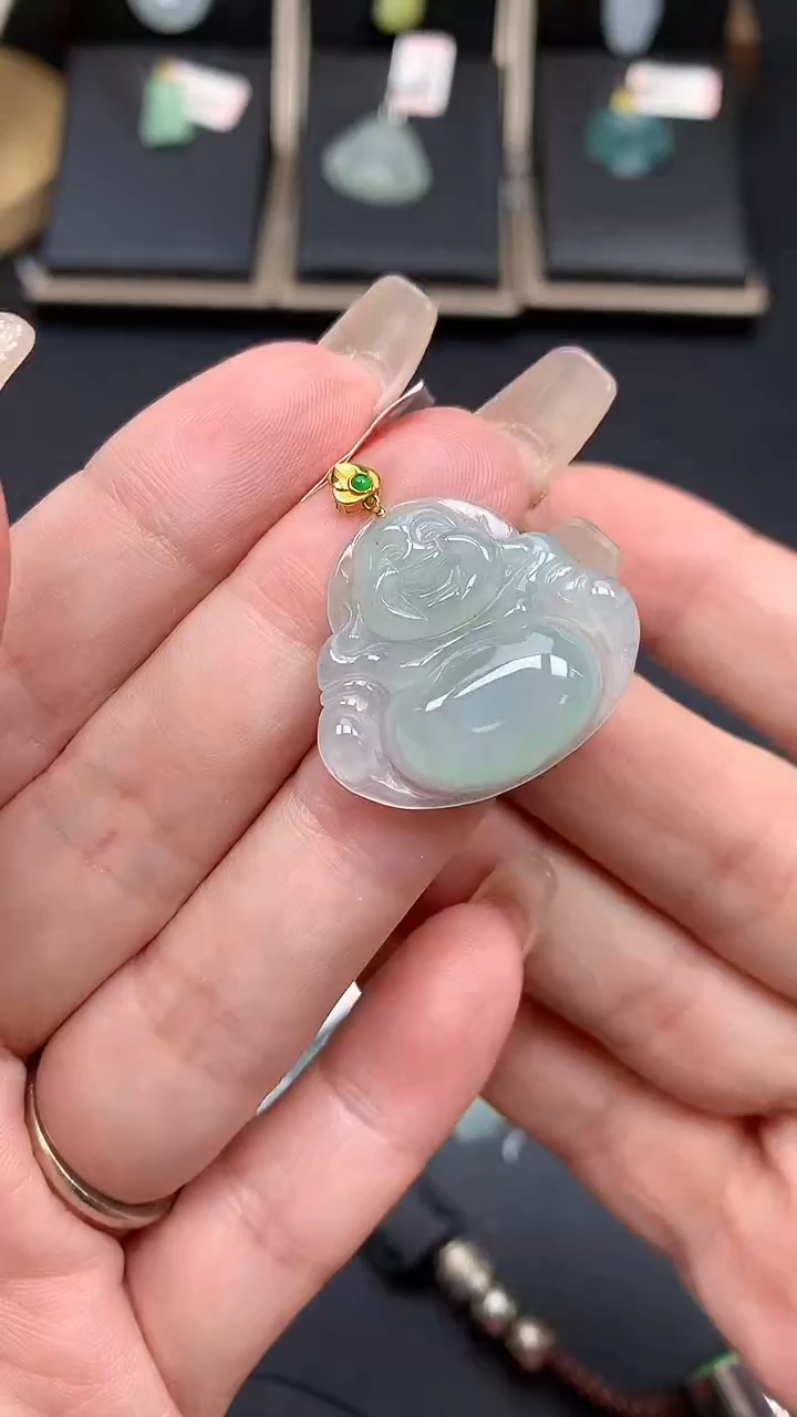 【闪购商品】翡翠吊坠(不含链)18K金镶嵌MS150877