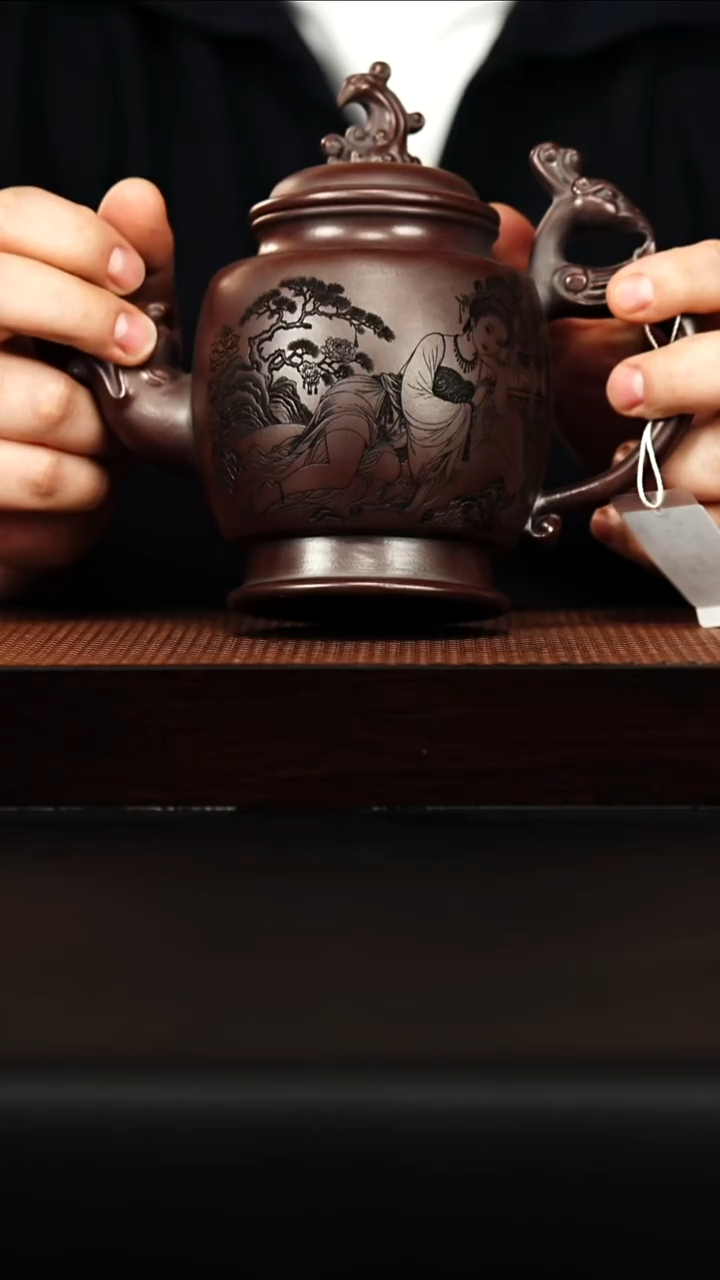 茶壶紫砂宜兴紫砂 凤舞九天 铁血红砂 高运 600cc h194