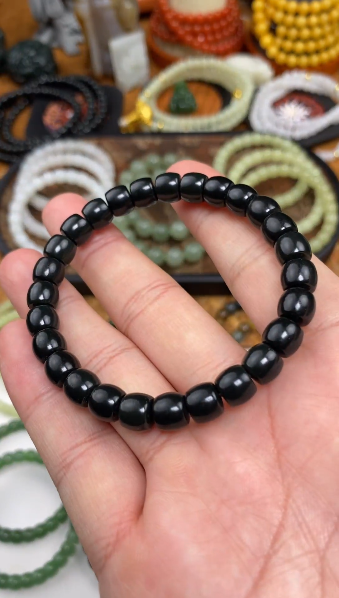 颈饰未镶嵌和田玉手串